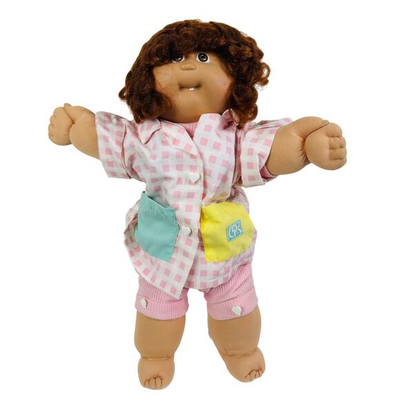 Vintage‎ 1986 Cabbage Patch Kid Girl Auburn Cornsilk Hair Brown Eyes First Tooth